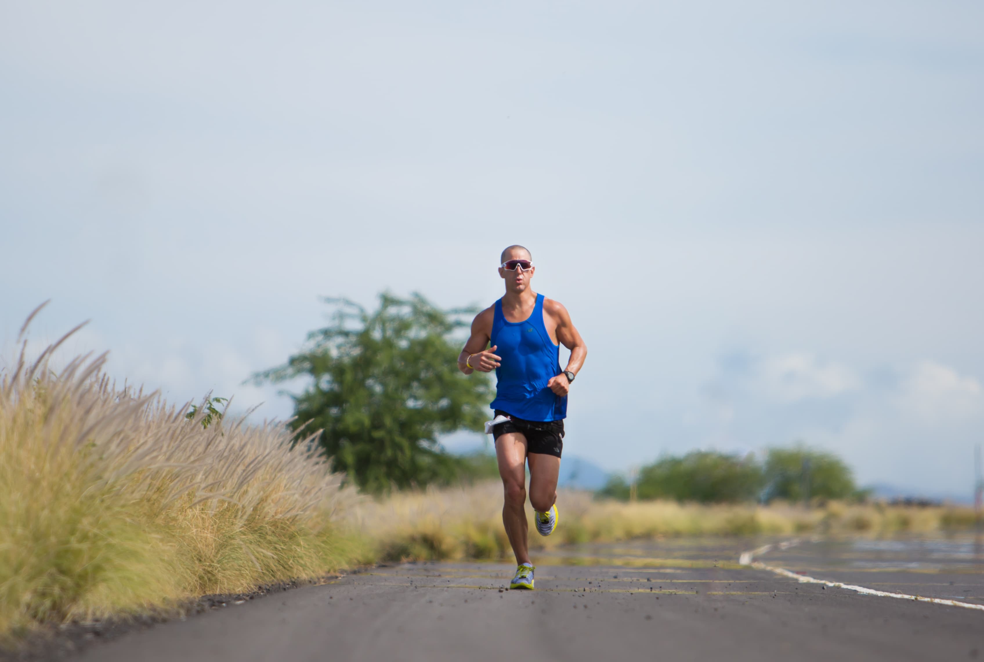 Rob Gray running on the Kona lava fields